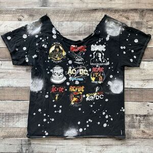 ACDC Handmade Custom Rock Band Metal Open Back Scoop Neck Tshirt